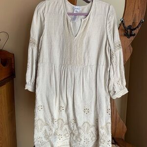 Tommy Bahama Cream Linen Mini Dress